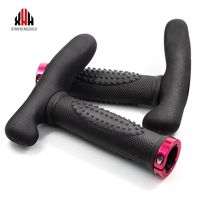 
XH-G72BL manufacturer sale parts bicycles mtb new design locking anti-skid rubber bike grips locking 