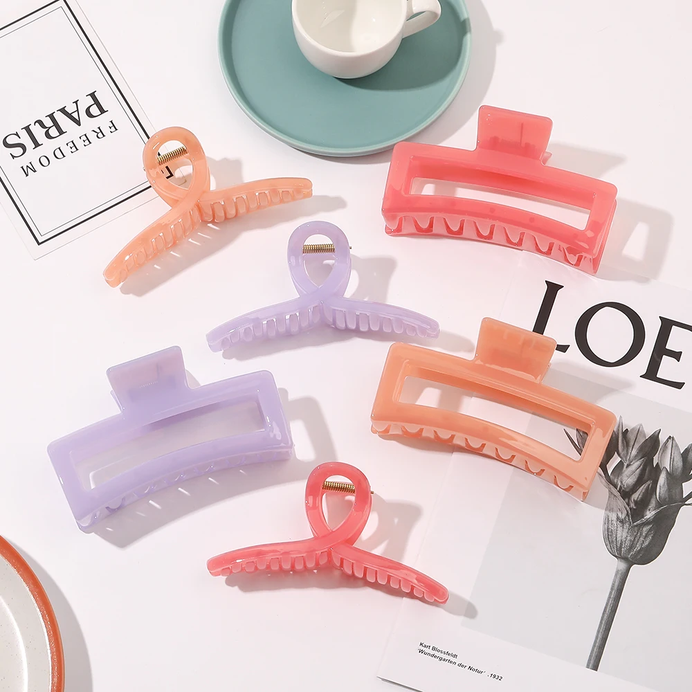 Korean Colorful extra large hair clips Hair Accessories Women Hair claw clips for girls accessories