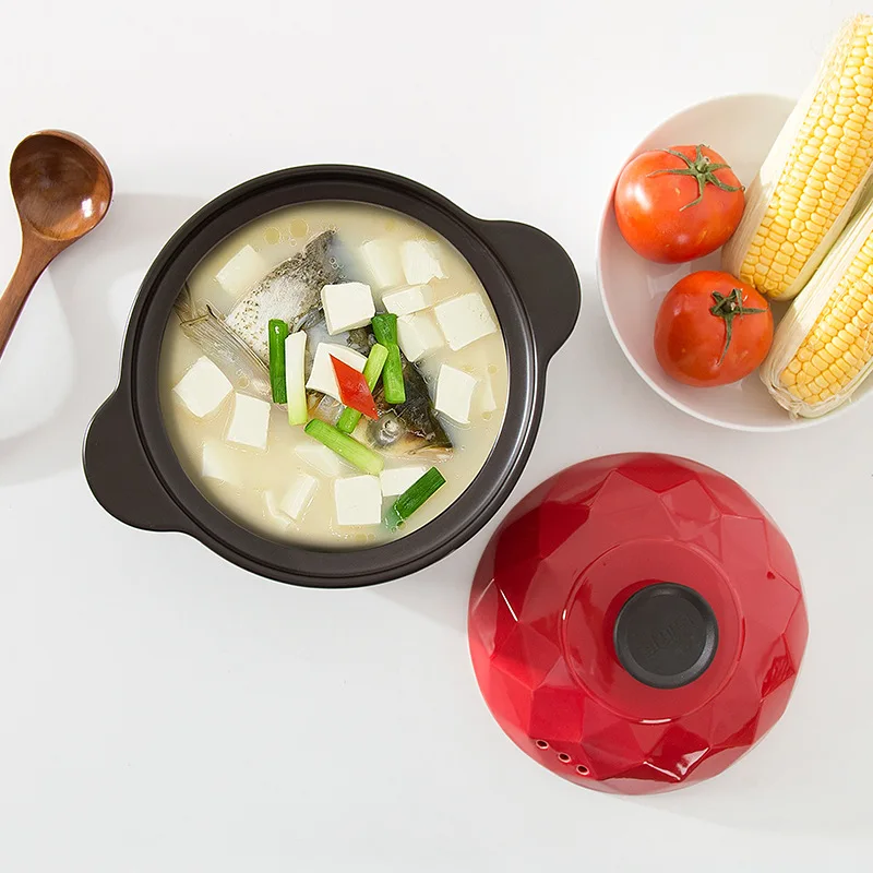 Ceramic casserole household open fire gas stove soup pot high temperature dry burning does not crack household casserole