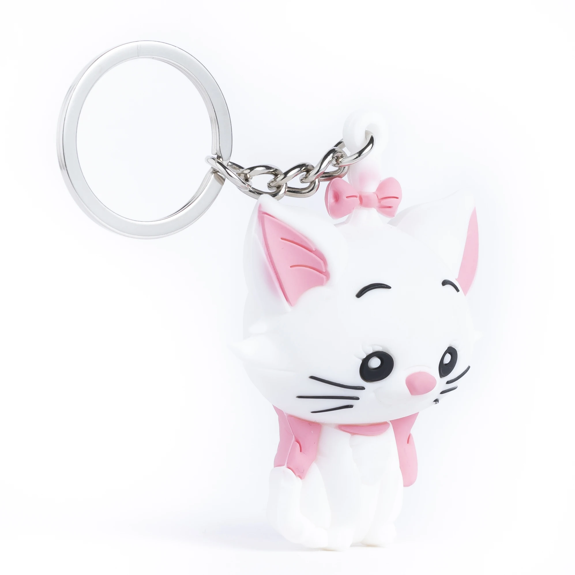 Wholesale personalized rubber cartoon cute 3d cat shape custom soft pvc rubber  keychain