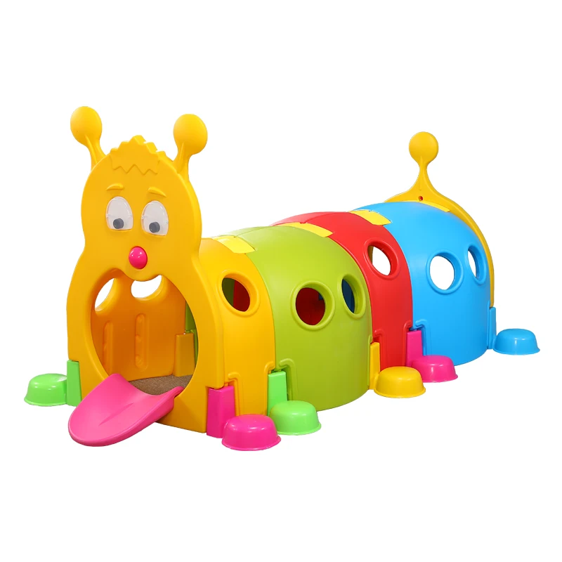 Moetry Preschool Indoor Toys Kids Plastic Play Tunnel Purple Caterpillar Crawl Tunnel for Nursery School Toddler