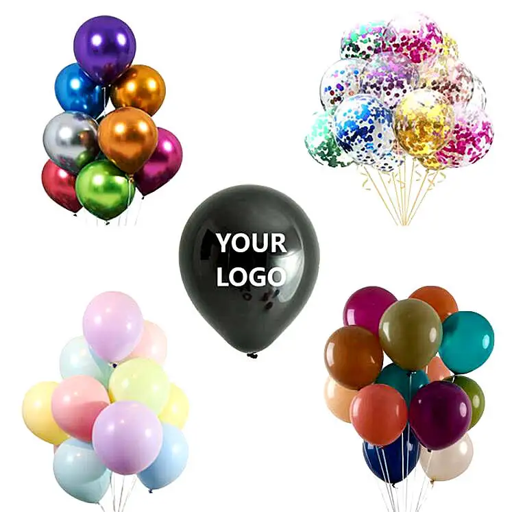 Custom logo printed latex balloons 10 12 36 inch metallic ballon balloon wedding birthday party decoration with your design