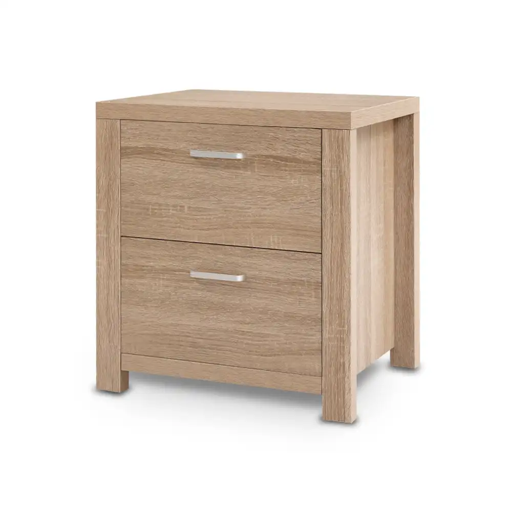 Room Modern Minimalist Bedside Table Nightstand with 2 Drawers