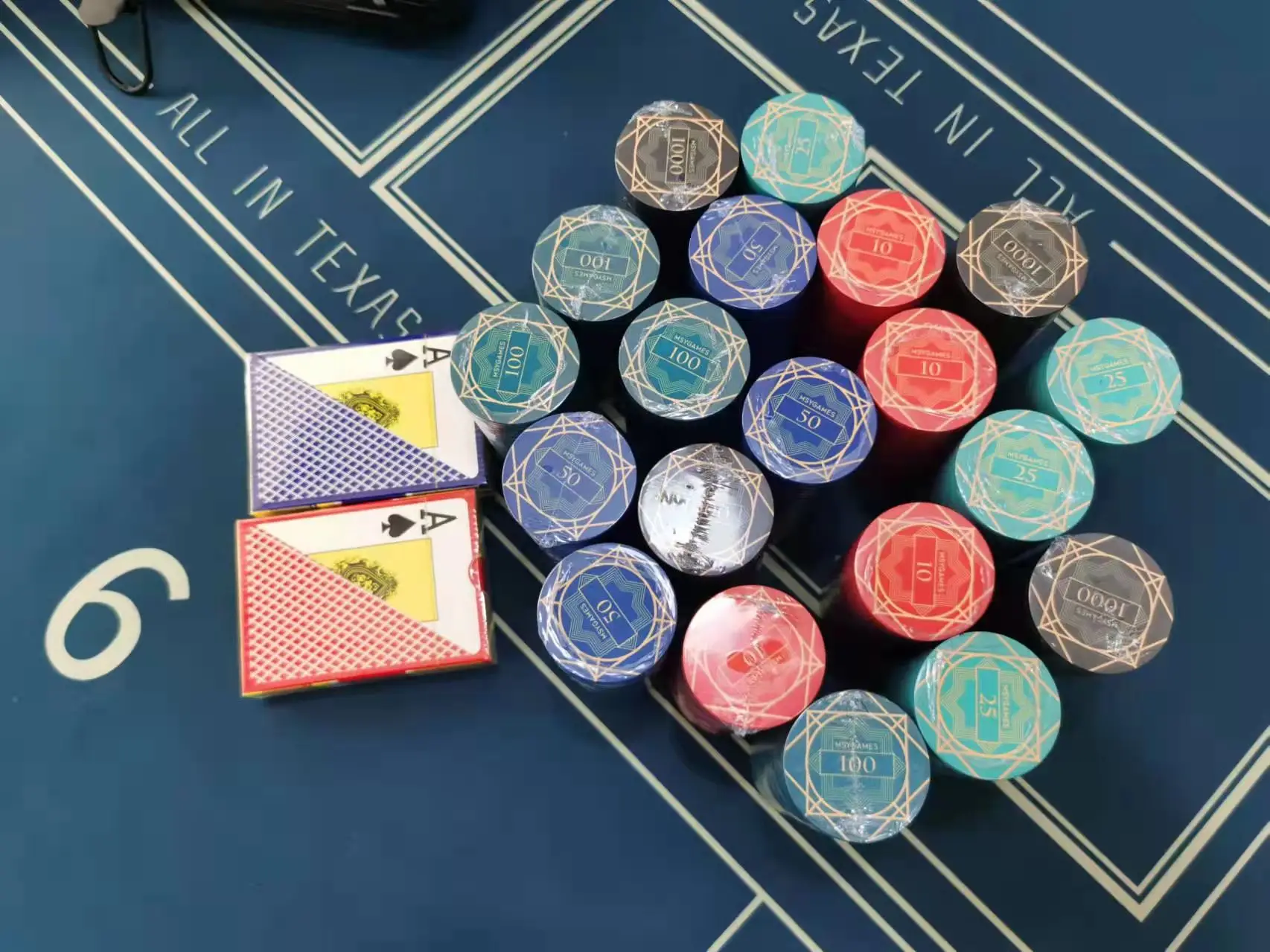 Customized Fancy Custom EVA 500 Poker Chip Set, Party Games Poker Chips Case