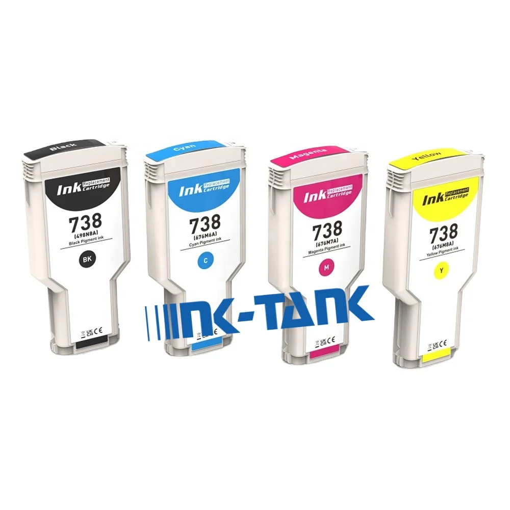 INK-TANK 738 738XL Premium Color Compatible Ink Cartridge for HP738 for HP Designjet T850 T950 Printer