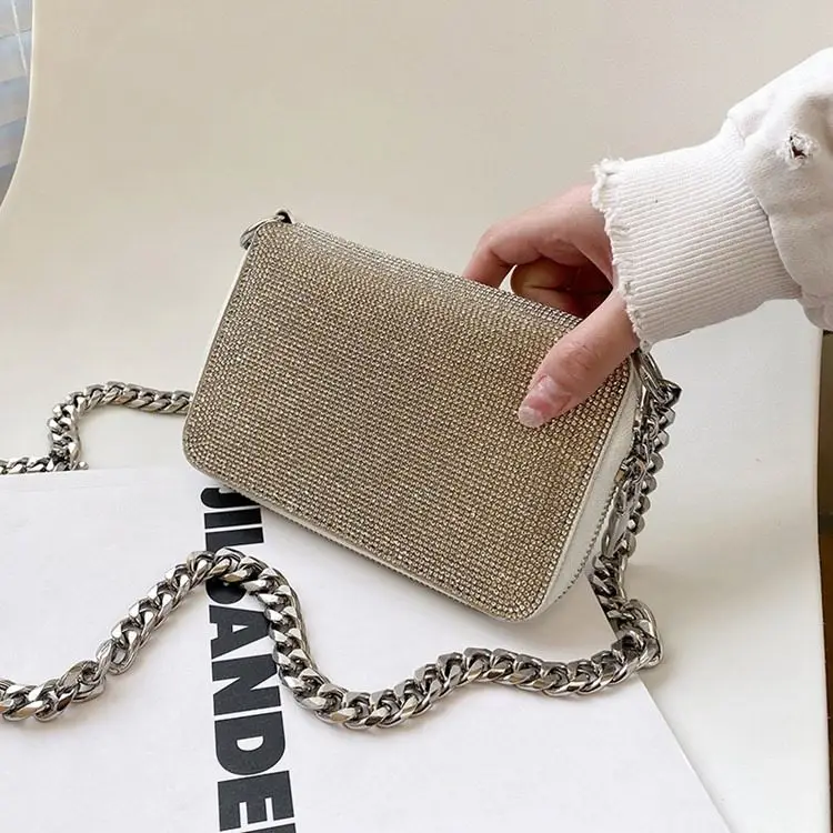 Women Small Shoulder Crossbody Bags 2023 Brand Purses Handbags Gift Luxury Designer Handle Full Diamond Bags Female Totes