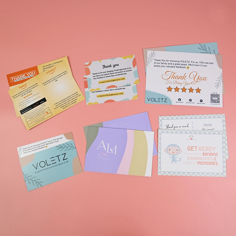 High Quality Custom Printing Shopping Feedback Review Card Thank You Card For Small Business With Your Own Design