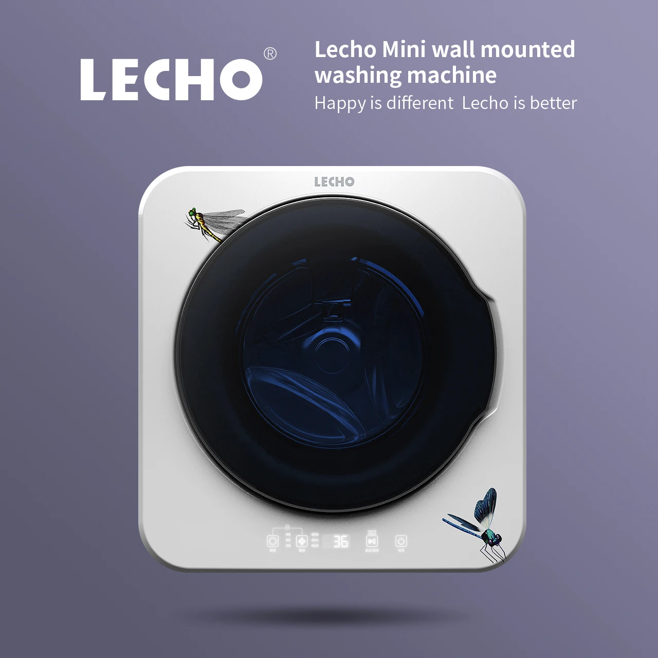 Китайские производители LECHO, малошумная умная мини-стиральная машина, настенное крепление для детей