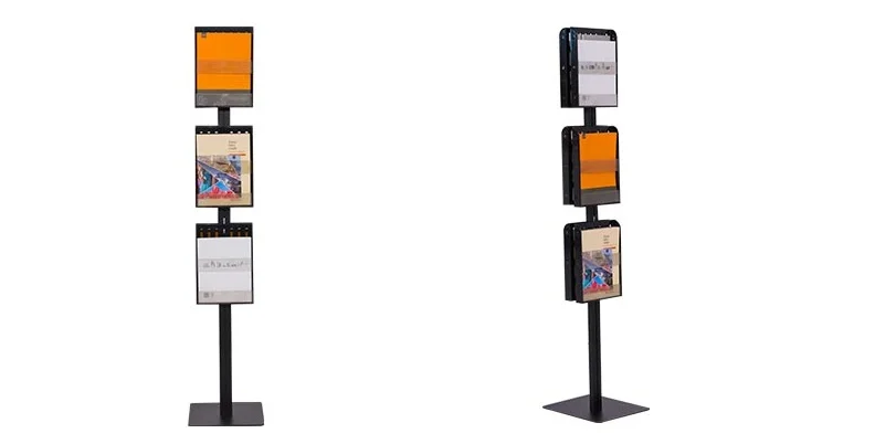 
 Двухсторонний алюминиевый держатель для брошюр размером A4, рекламная витрина, напольная стойка, держатель для литературы  