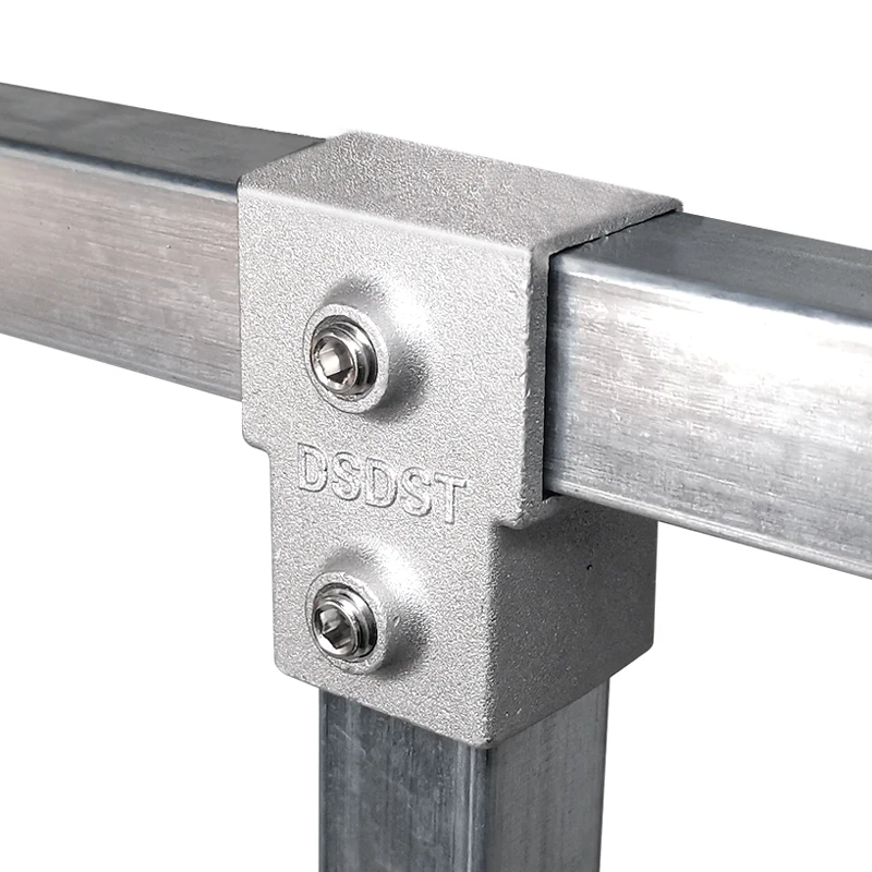 Aluminum alloy T-Tee Quick Connectors Guardrail Cast Aluminum Structural Fittings Handrail Pipe Clamps