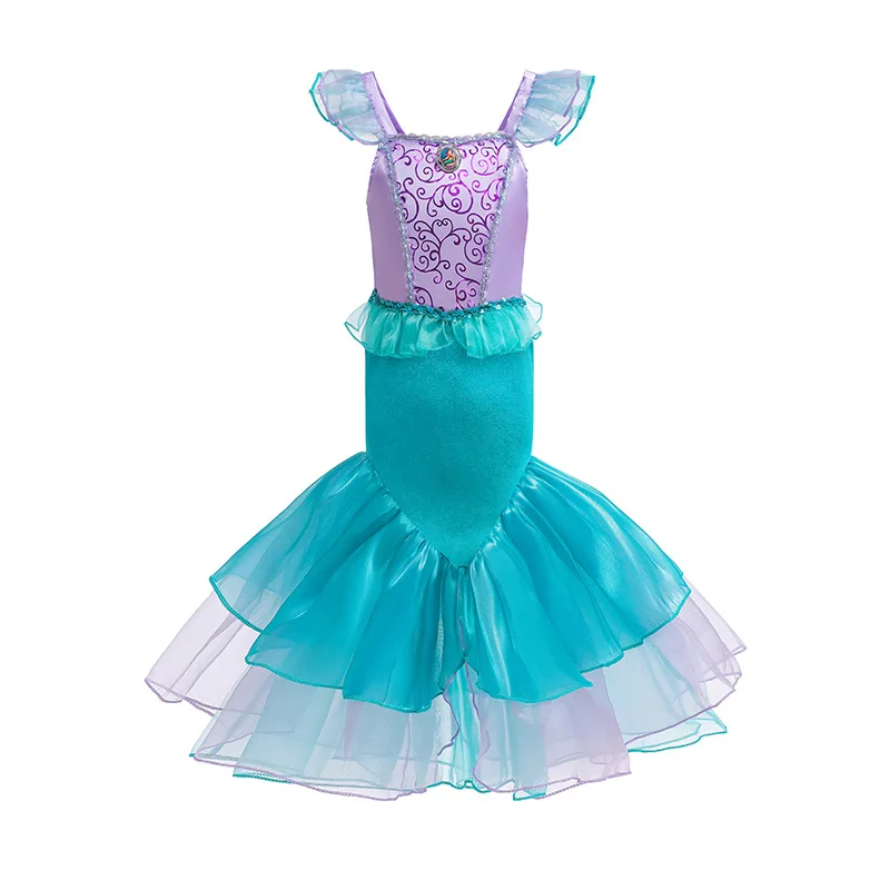 New Birthday Party Kids Dress Girl Cartoon Princess Mermaid-Tail Halloween Party Cosplay Costumes