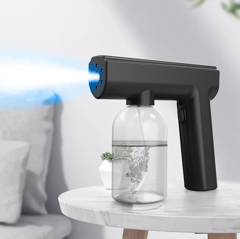 Portable 300ML cordless nano mist sprayer gun atomizer spray machine Rechargeable Blue Light Disinfect Sprayer