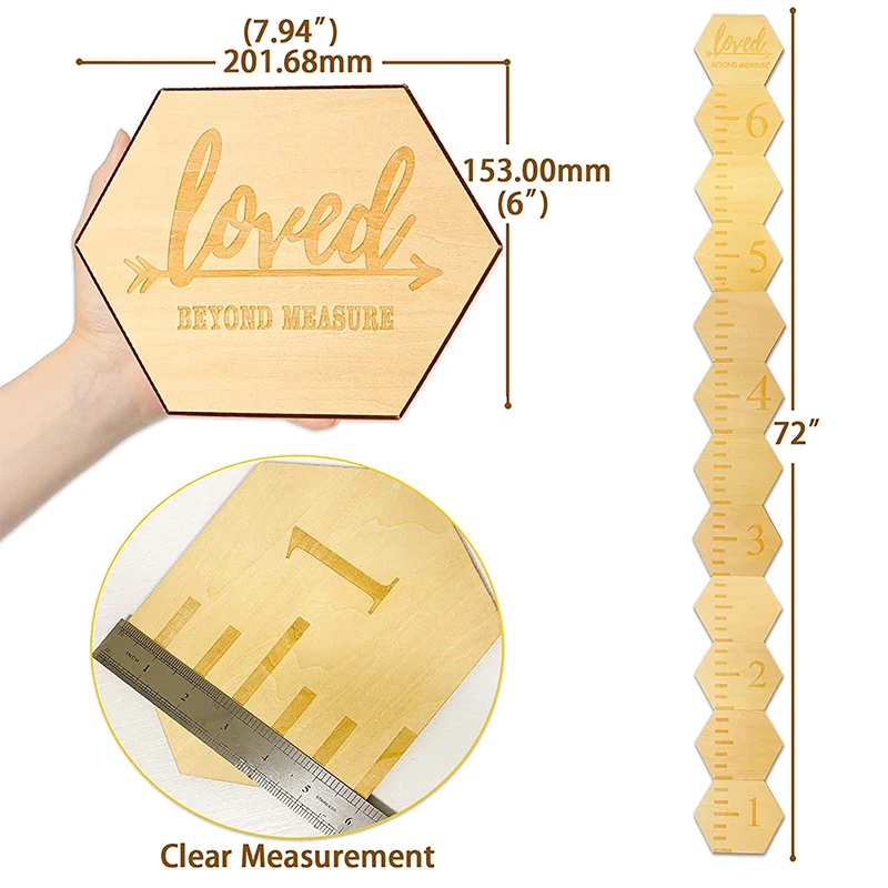Настенная деревянная шкала для измерения роста детей