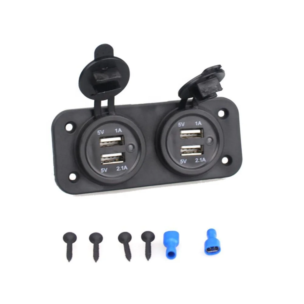  В байкерском стиле из водонепроницаемого материала 4 портами для автомобильного зарядного устройства USB разъем питания выходного отверстия 5V Выход всего 6.2A панельный мотор порта зарядное устройство