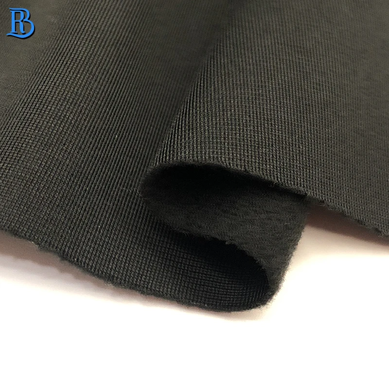 New fashion hot sell plain dyed stretch polyester tricot brushed fabric