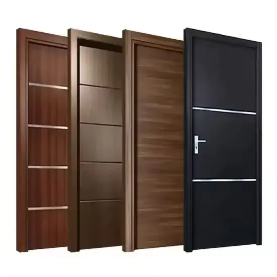China Supplier Wholesale Interior Exterior Door Cheap WPC Solid Wooden Home Doors for House Room