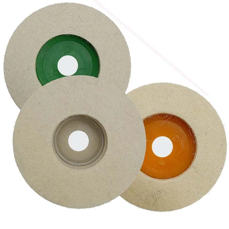 4.5inch wool felt fiberglass backing polishing round flap disc