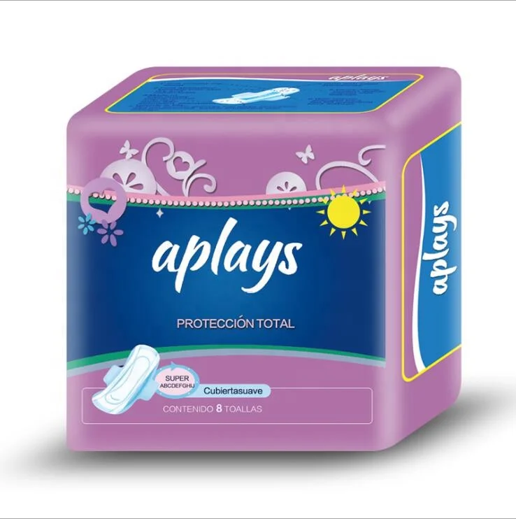 Daily Use Customized Cotton Disposable Feminine Pads Sanitary Napkins With Wings