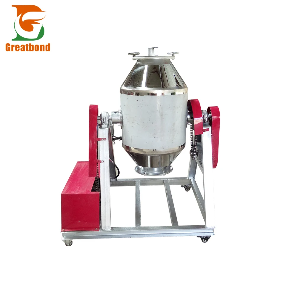 Best-Selling SUS304/201 Electric Waist Drum Mixer Chemical Powder Mixing Machine