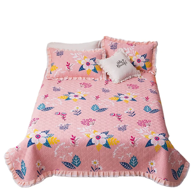 Wholesale Cotton Bedspread  flower printed Quilt Double Bed Covers sofa blanket Bed Linen Quilted Bedspread