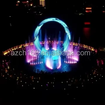 Big O Sculpture Outdoor Decoration Music Dancing Fountain Multimedia Water Fountain With Floated Platform