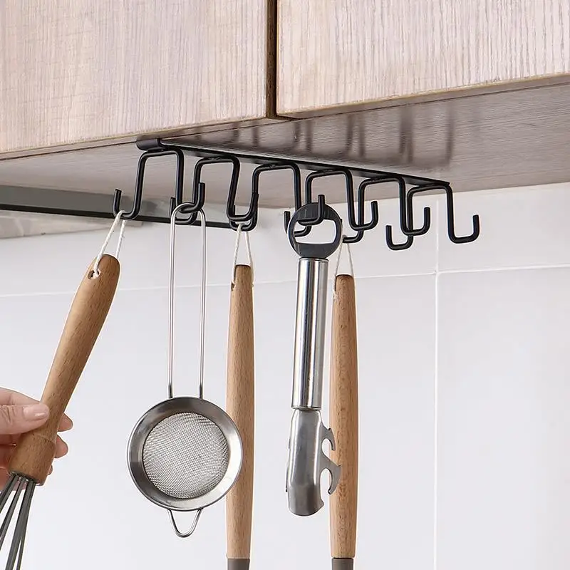 Wall Mounted Knife Spoon Storage Holder Rack Wall Mounted Kitchen Gadgets Expandable Stainless Steel