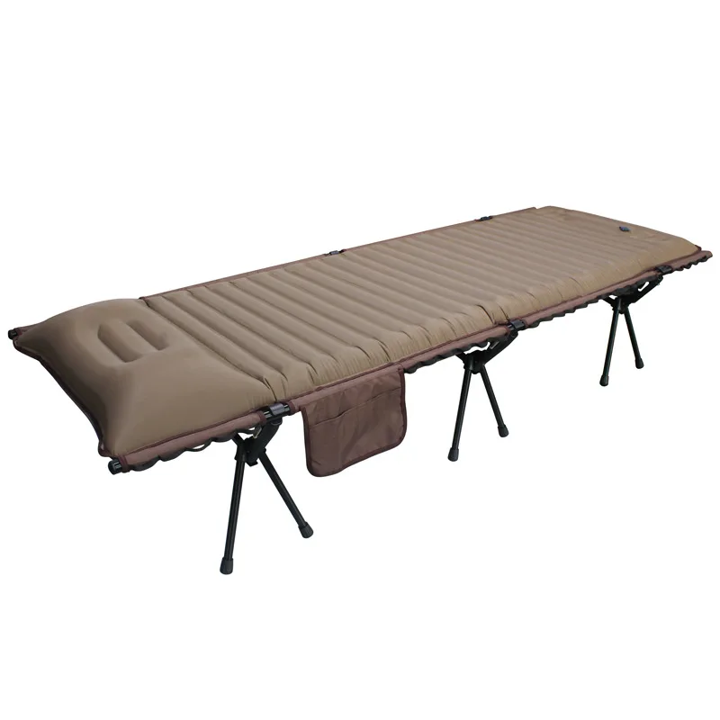 Outdoor Metal Camping Cot Portable Portable Chaise Lounge Chairs Camp Beds Folding Tent Bed Beach Picnic Hiking Sleeping Cot