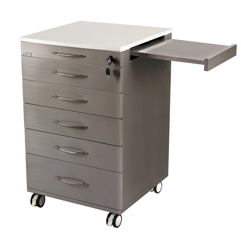 Dental Clinic Use Portable Dental Furniture Cabinet Stainless steel with side board Dental Cabinet