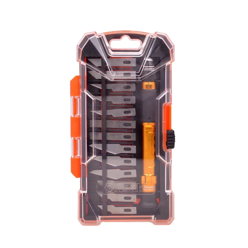 Asaki 14pcs Precision Wood Carving Tools Craft Basic Hobby Knife Set