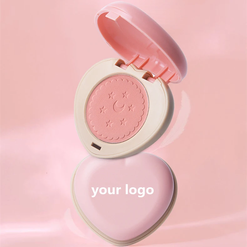 LMX 3 colors Heart Shape Blush Powder High Quality Cute Private Label Blush With Your Logo