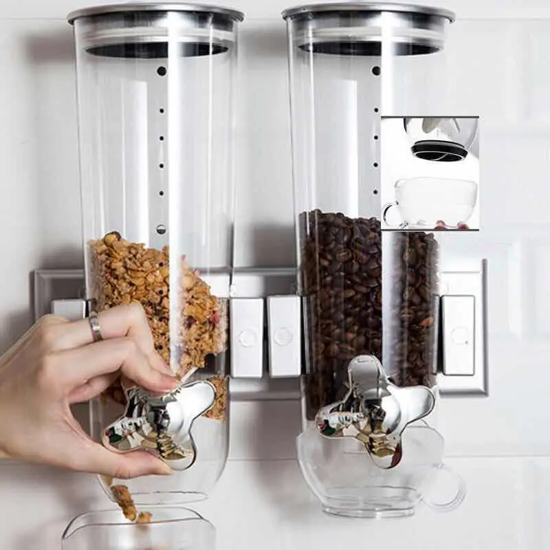 Multifunctional Grain Storage Container Food Storage Bins Plastic Cereal Dispenser Dry Food Storage Boxes