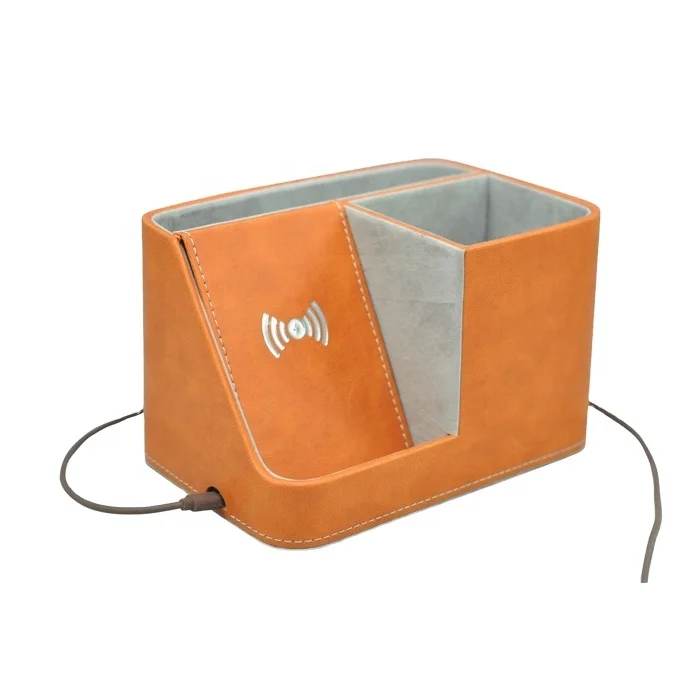 
10W PU Leather Pen Holder wireless charger 