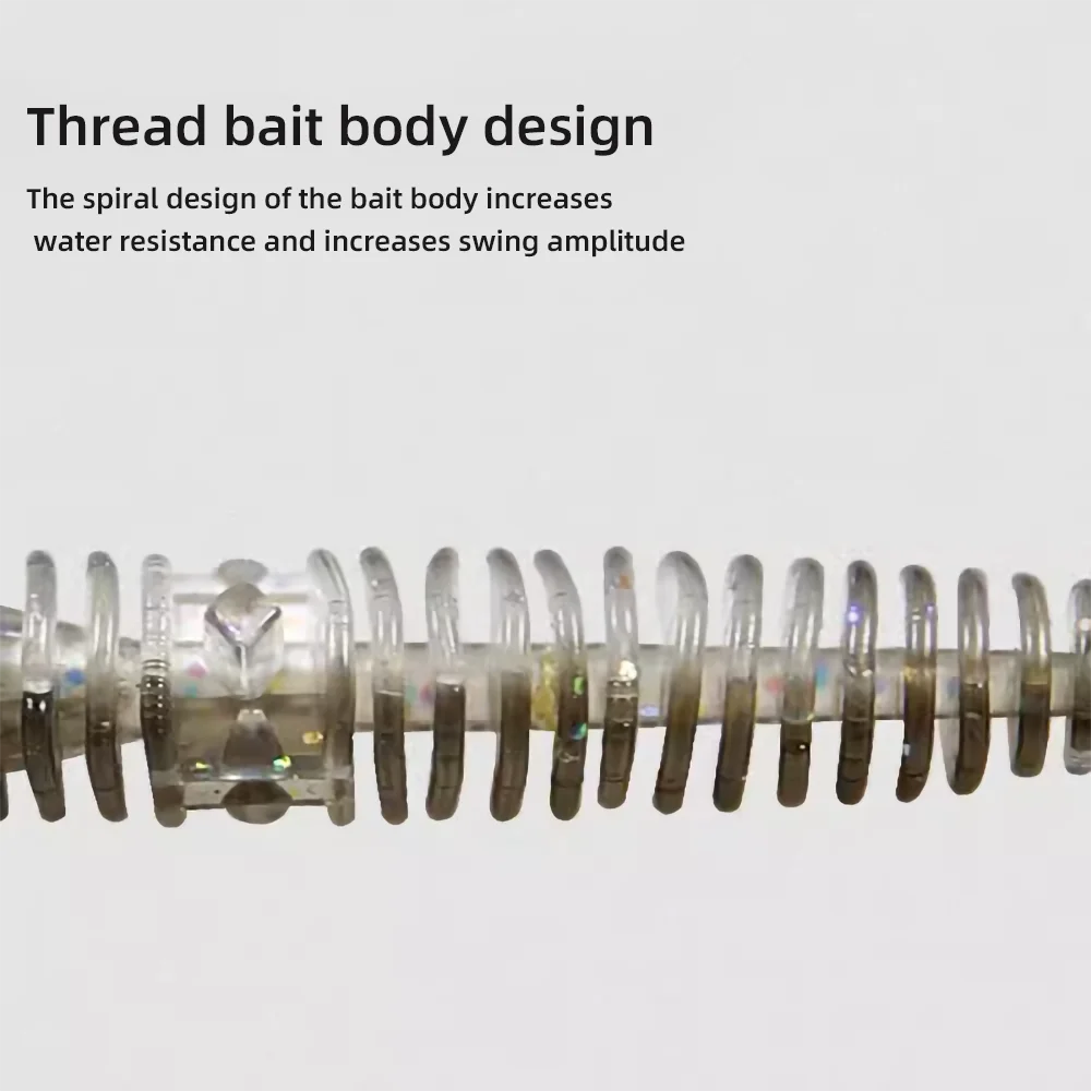 16pcs Soft Bionic Swimming Fishing Lure Simulation Loach Fishing Bait Worm Lure Kit Sea Fishing Accessories for Bass Trout Saltw