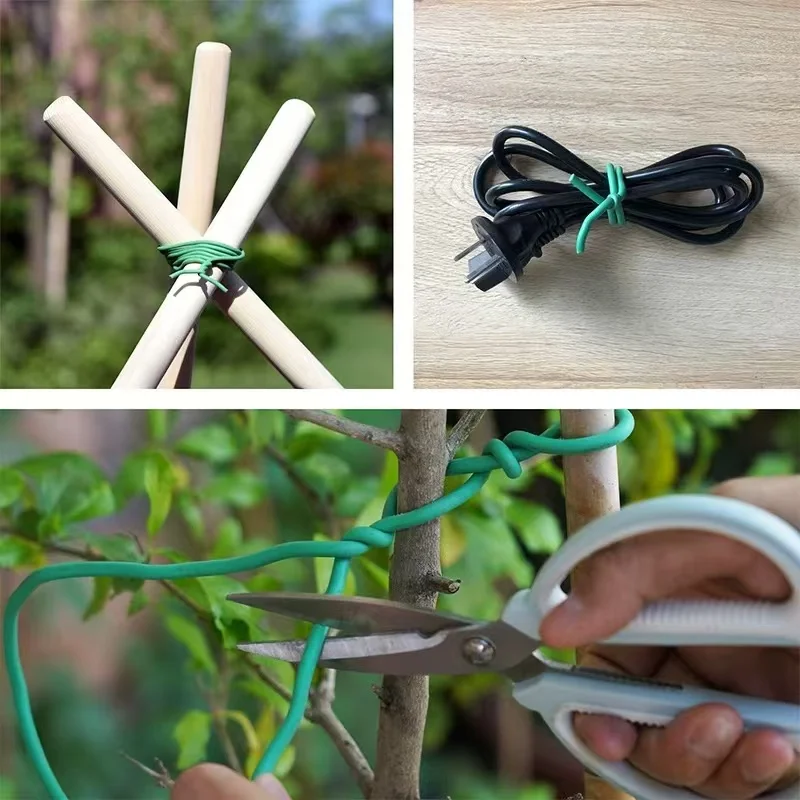 Reusable Cable Ties Plastic Coated Iron Bundle With Cutter climbing Plants Gardening Braided Polyester Nylon Cord Leash Rope