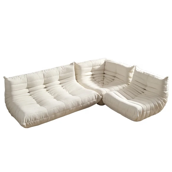 luxury sofa set furniture upholstered corner sofas 1 2 3  Lamb wool fabric lazy tatami relaxing Caterpillar sofa