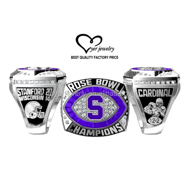 World football games sport jewelry custom national championship rings with the year engraved