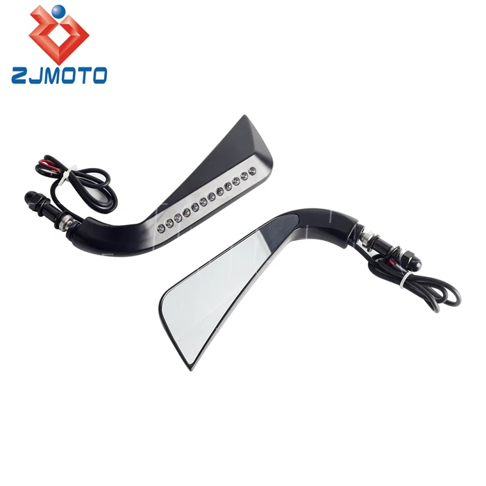 Motorcycle LED Left & Right Rear View Mirror For Harley Cross Bones Dyna Electra Glide Fat Boy Sportster Street Glide 1984-2014