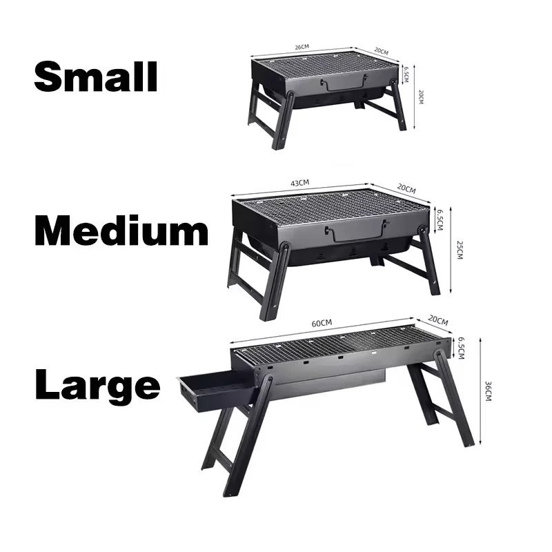 Outdoor Gas Cooktops Portable Charcoal Grill Drawer Type BBQ Barbecue Grill For Outdoor Travel Camping Picnic Garden