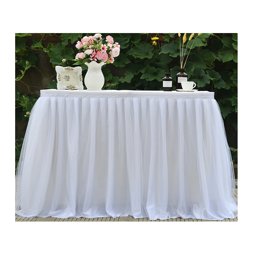 Table Decorations Ruffled Tulle Table Skirt for Birthday Party Wedding Birthday elegant