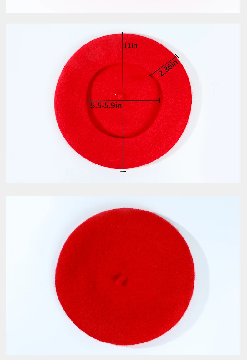 ODM Factory Wholesale Customized Boina Quality Cheap Price Solid Color Plain Barett Cap Autumn Warm Wool Beret Hat