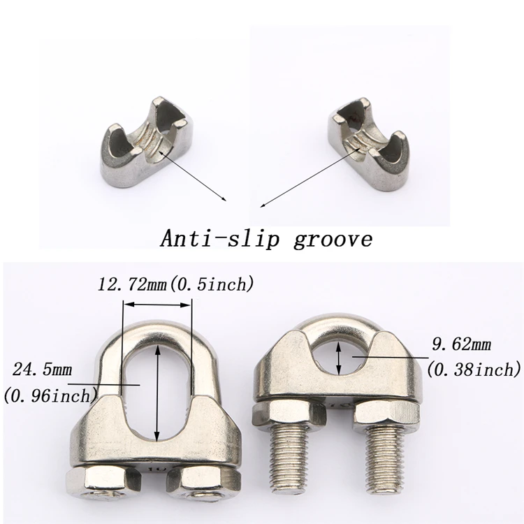 304 stainless steel wire rope clamp head fixed U-shaped wire rope tensioner can be customized