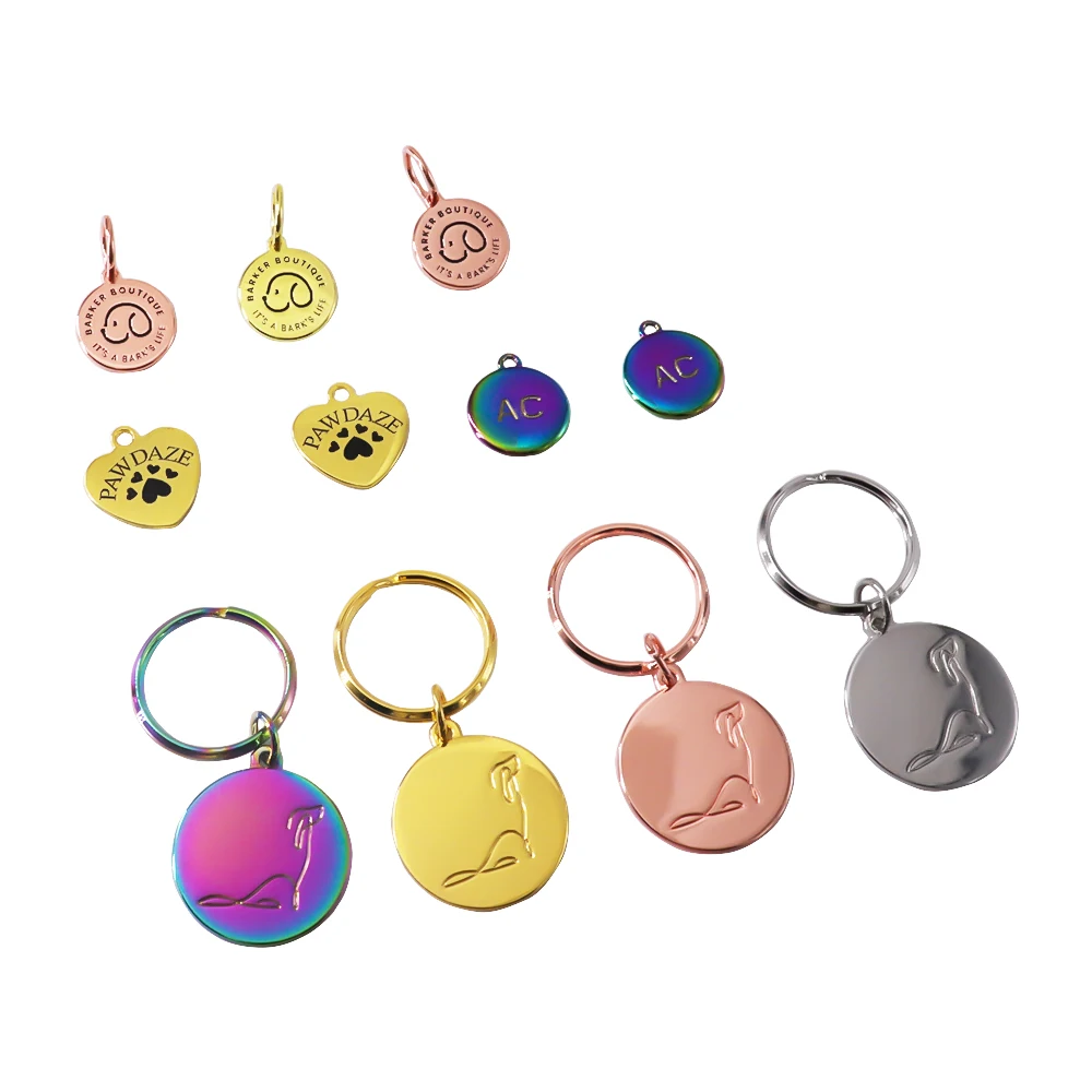 Custom Made Anodized Aluminum Alloy Stainless Steel Metal Pet Or Dog ID Tag For Pets