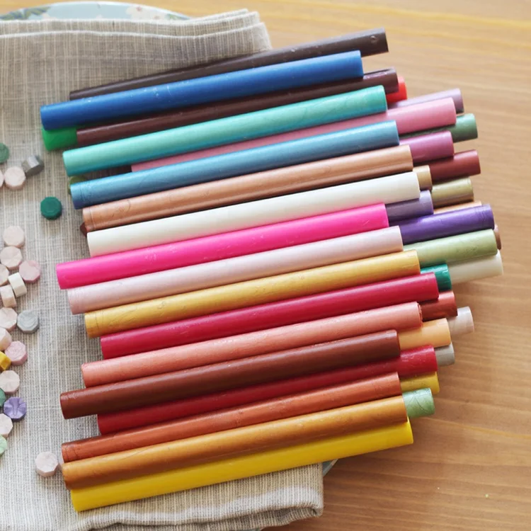 Hot Sale Vintage Seal Stamp Glue Gun 80 Colors Paraffin Sealing Wax Sticks for Invite Envelope Gift