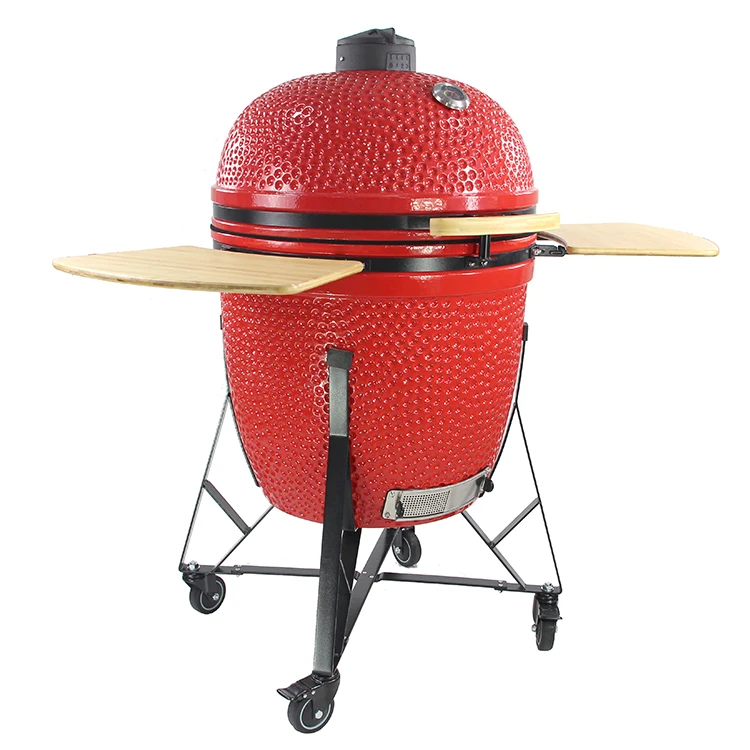 TOPQ KAMADO 27 inch green ceramic egg bbq grill outdoor charcoal rotisserie_grill chicken kabab grill barbecue