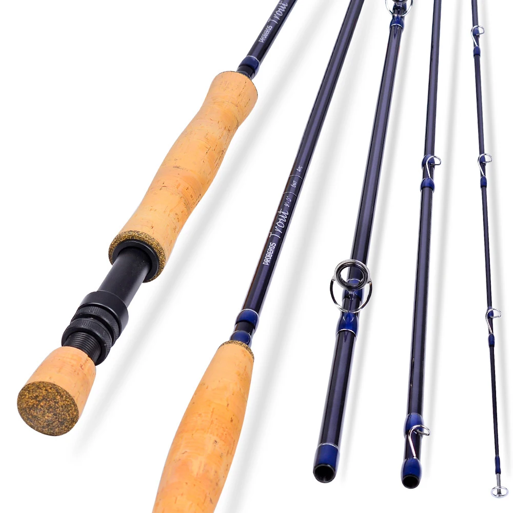 NewBility Portable 9 ft 6 wt 8 wt High Carbon Fishing Rod 2.7m 4 Sections Fly Fishing Rod For Green Hand