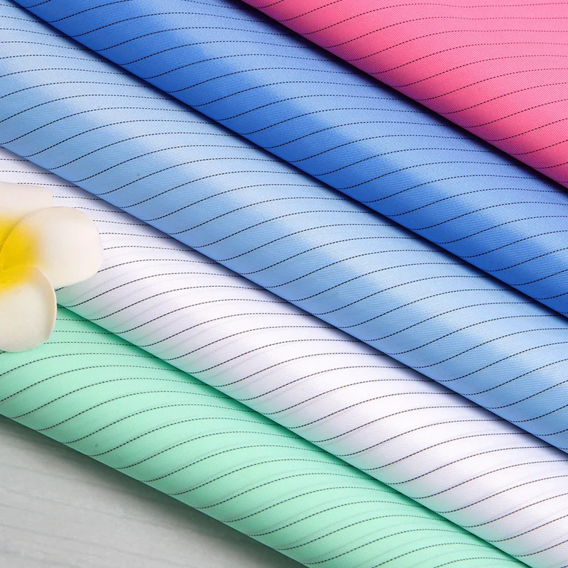 Manufacturer Antistatic Cleanroom Polyester Taffeta Stripe ESD Safety Anti-static Fabric for Lab Clothing