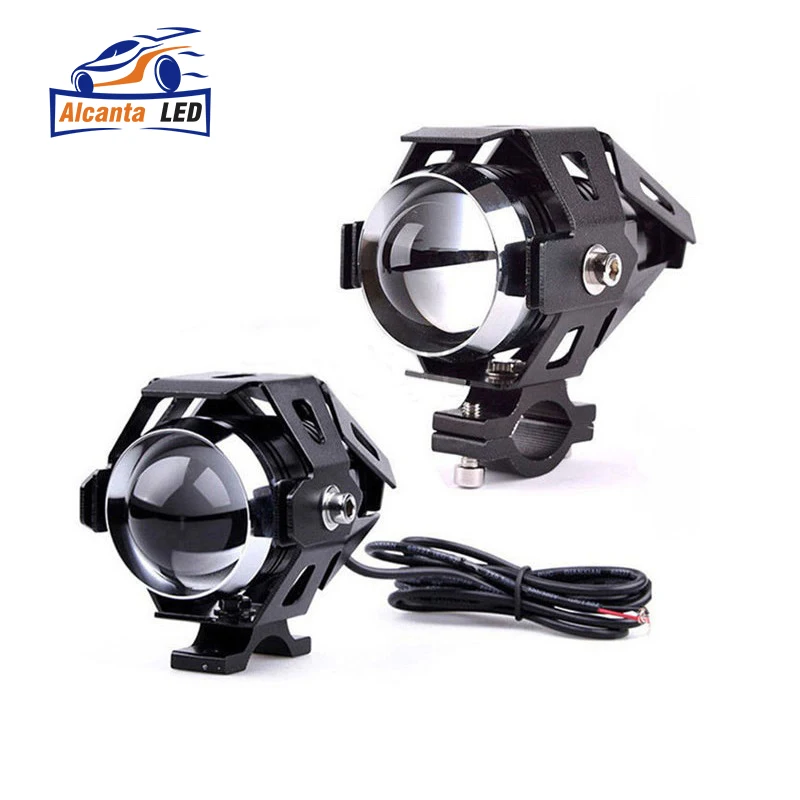 AlcantaLED Motorcycle Headlights U5 led moto light DRL Headlamp Motorbike auxiliary Lamp Fog Spotlights 12V