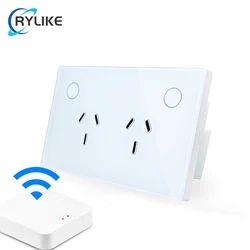 SAA Approval Australia Standard Glass Panel Tuya Zigbee Touch Switch Socket Double GPO / Power Points