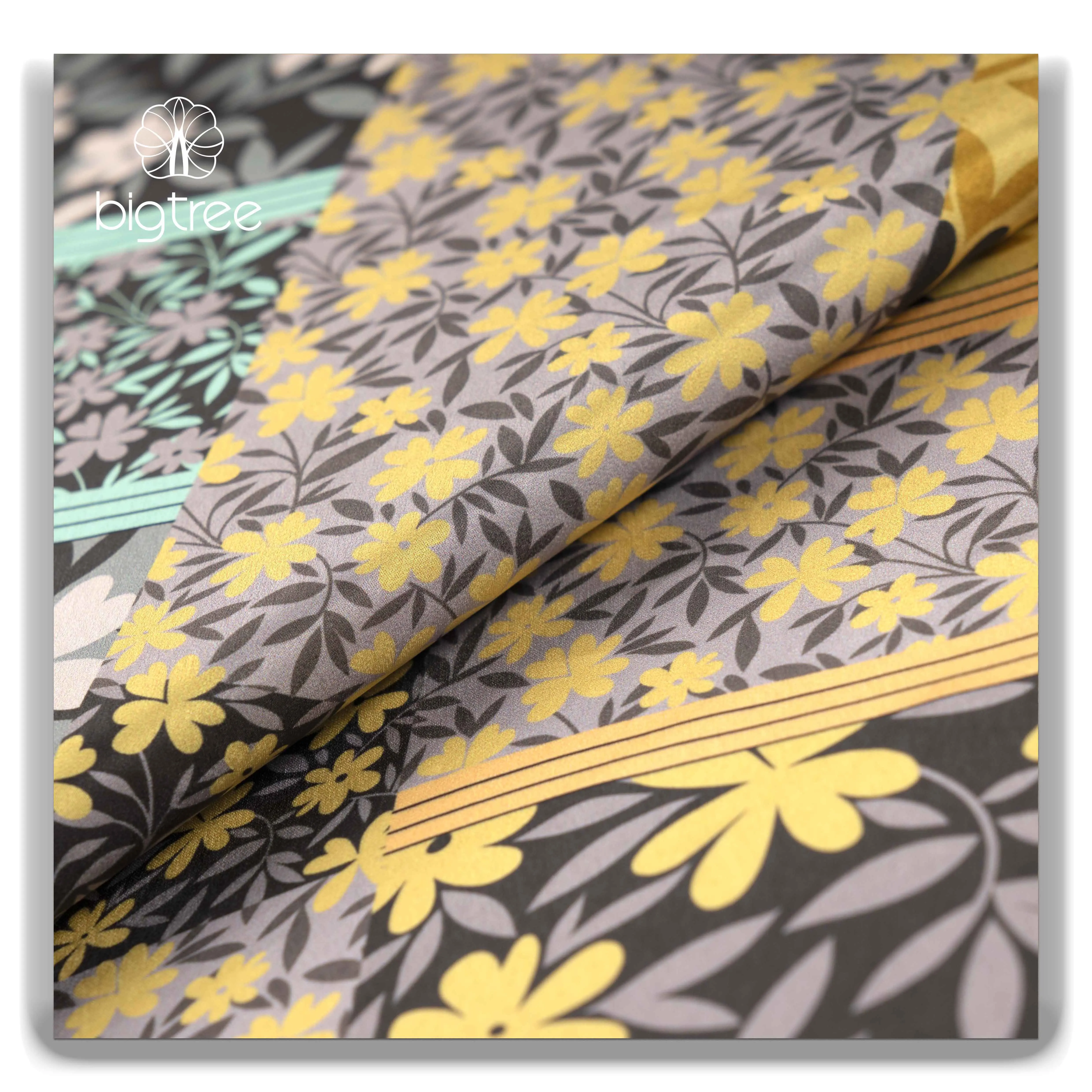 Высокое качество заказной моды цифровая печать блестящее атласное платье рубашка блузка морщинка 100% полиэстер ткань