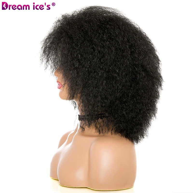Женские кудрявые короткие афро-парики Dream.Ice, 8 дюймов, натуральный черный, блонд, афроамериканский синтетический парик для женщин